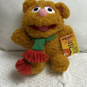 1987/88 Muppets Fozzie Bear Christmas Plush Stuffed Animal 7" McDonalds Tag